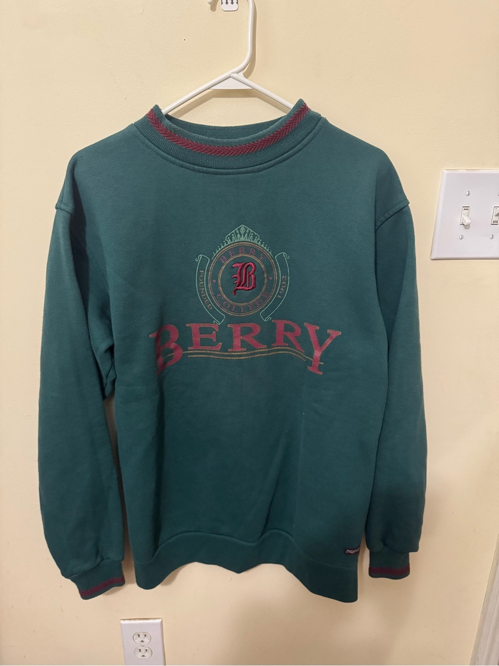 Jansport Dark Green Logo Crewneck with Red Trim